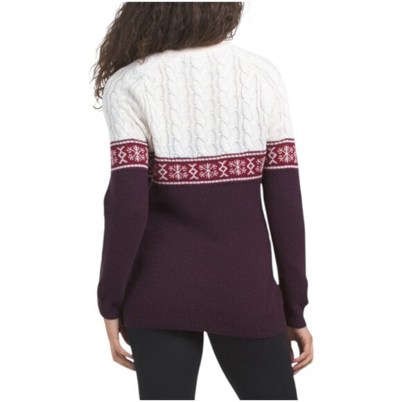 NEVE DESIGNS Brynn Cable Knit Crew Neck Sweater - Picture 2 of 2